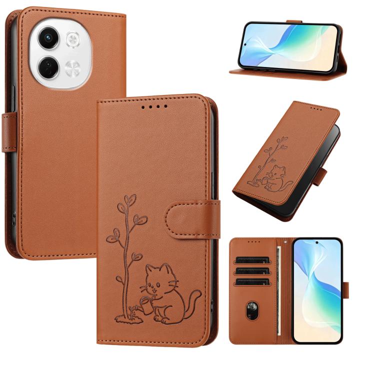 YX0014 Cat Watering Tree Buckle Vegan Leather Phone Case with Lanyard, For Tecno Spark Go 2025, For Tecno Pova 6 Neo 5G, For Tecno Spark 30C, For Tecno Pova 6 Neo, For Tecno Camon 30 Pro, For Tecno Pova 6 Pro, For Tecno Spark 20 Pro, For Tecno Spark 20...