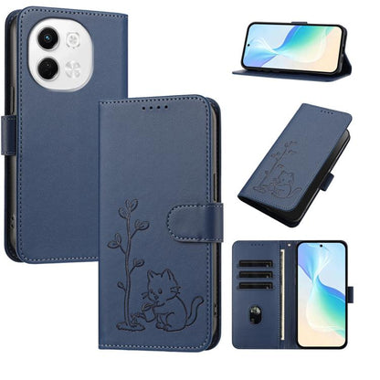 YX0014 Cat Watering Tree Buckle Vegan Leather Phone Case with Lanyard, For Tecno Spark Go 2025, For Tecno Pova 6 Neo 5G, For Tecno Spark 30C, For Tecno Pova 6 Neo, For Tecno Camon 30 Pro, For Tecno Pova 6 Pro, For Tecno Spark 20 Pro, For Tecno Spark 20...