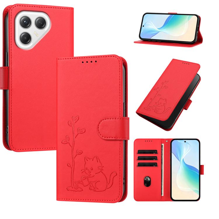 YX0014 Cat Watering Tree Buckle Vegan Leather Phone Case with Lanyard, For Tecno Spark 50 5G, For Tecno Pova Curve 2 5G, For Tecno Spark 50 4G, For Tecno Camon 50 Pro 4G, For Tecno Camon 50 4G, For Tecno Spark Go 3, For Tecno Pova Slim 5G              ...
