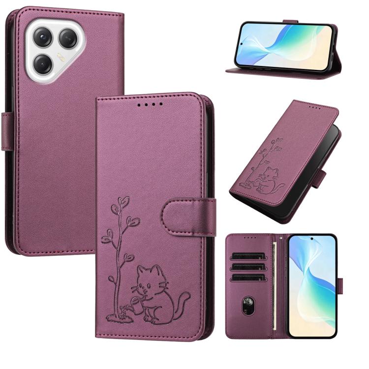 YX0014 Cat Watering Tree Buckle Vegan Leather Phone Case with Lanyard, For Tecno Spark 50 5G, For Tecno Pova Curve 2 5G, For Tecno Spark 50 4G, For Tecno Camon 50 Pro 4G, For Tecno Camon 50 4G, For Tecno Spark Go 3, For Tecno Pova Slim 5G              ...