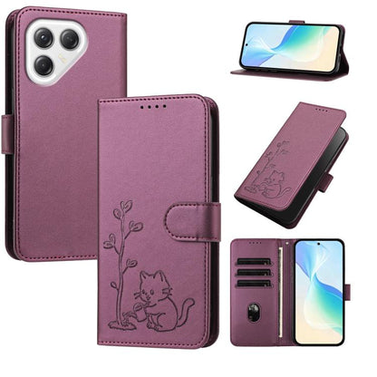 YX0014 Cat Watering Tree Buckle Vegan Leather Phone Case with Lanyard, For Tecno Spark 50 5G, For Tecno Pova Curve 2 5G, For Tecno Spark 50 4G, For Tecno Camon 50 Pro 4G, For Tecno Camon 50 4G, For Tecno Spark Go 3, For Tecno Pova Slim 5G              ...