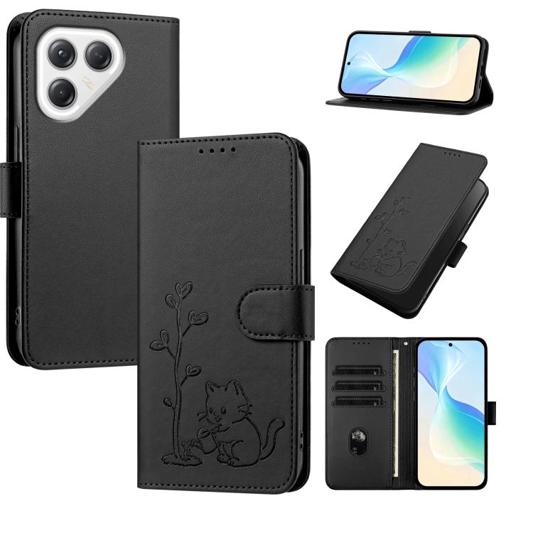 YX0014 Cat Watering Tree Buckle Vegan Leather Phone Case with Lanyard, For Tecno Spark 50 5G, For Tecno Pova Curve 2 5G, For Tecno Spark 50 4G, For Tecno Camon 50 Pro 4G, For Tecno Camon 50 4G, For Tecno Spark Go 3, For Tecno Pova Slim 5G              ...
