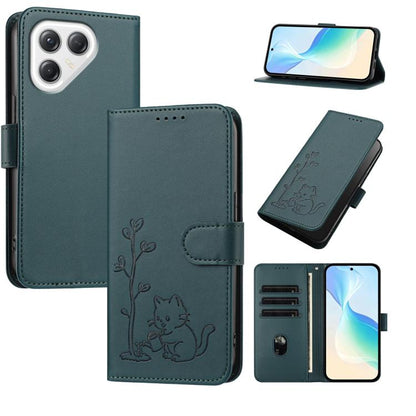YX0014 Cat Watering Tree Buckle Vegan Leather Phone Case with Lanyard, For Tecno Spark 50 5G, For Tecno Pova Curve 2 5G, For Tecno Spark 50 4G, For Tecno Camon 50 Pro 4G, For Tecno Camon 50 4G, For Tecno Spark Go 3, For Tecno Pova Slim 5G              ...