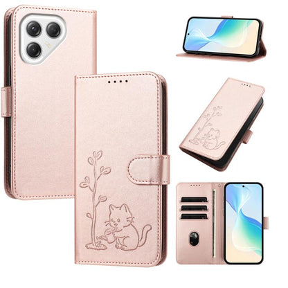 YX0014 Cat Watering Tree Buckle Vegan Leather Phone Case with Lanyard, For Tecno Spark 50 5G, For Tecno Pova Curve 2 5G, For Tecno Spark 50 4G, For Tecno Camon 50 Pro 4G, For Tecno Camon 50 4G, For Tecno Spark Go 3, For Tecno Pova Slim 5G              ...