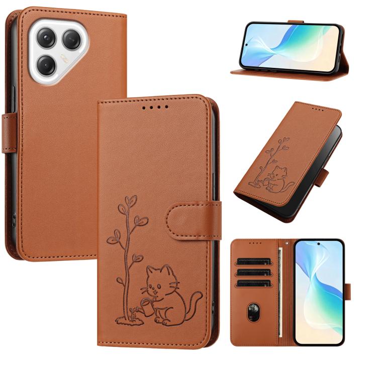 YX0014 Cat Watering Tree Buckle Vegan Leather Phone Case with Lanyard, For Tecno Spark 50 5G, For Tecno Pova Curve 2 5G, For Tecno Spark 50 4G, For Tecno Camon 50 Pro 4G, For Tecno Camon 50 4G, For Tecno Spark Go 3, For Tecno Pova Slim 5G              ...
