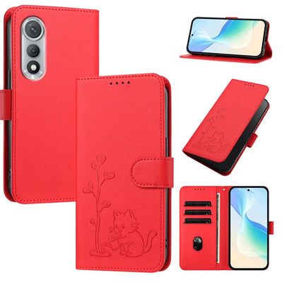 YX0014 Cat Watering Tree Buckle Vegan Leather Phone Case with Lanyard, For Tecno Pova Curve, For Tecno Camon 40 Pro, For Tecno Camon 40 Premier, For Tecno Camon 40, For Tecno Camon 40 Pro 5G, For Tecno Spark 30C 5G, For Tecno Camon 30S                 ...