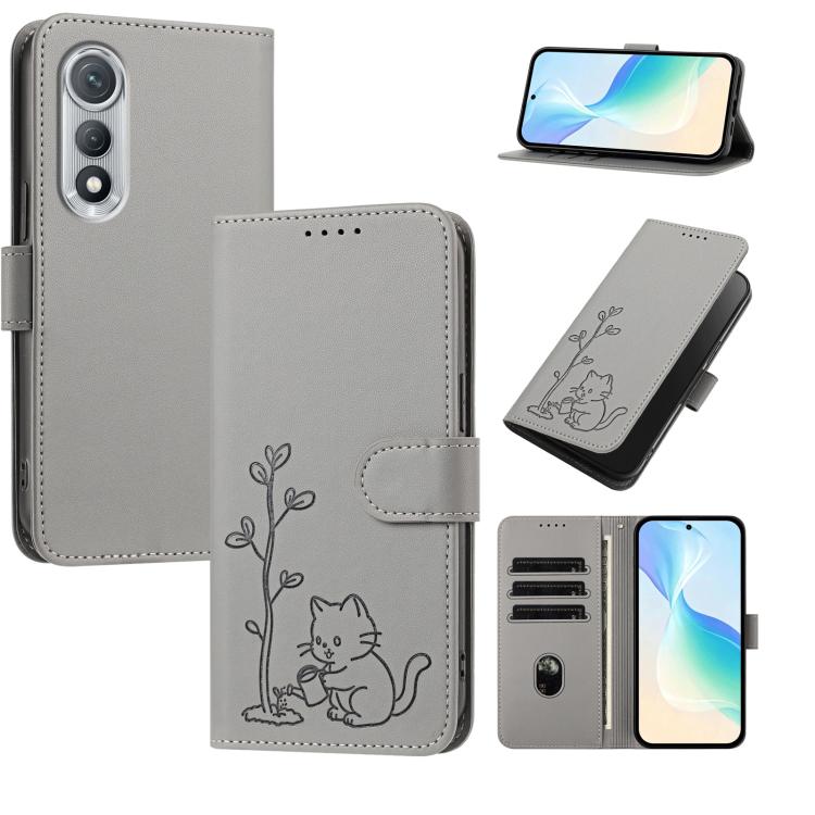 YX0014 Cat Watering Tree Buckle Vegan Leather Phone Case with Lanyard, For Tecno Pova Curve, For Tecno Camon 40 Pro, For Tecno Camon 40 Premier, For Tecno Camon 40, For Tecno Camon 40 Pro 5G, For Tecno Spark 30C 5G, For Tecno Camon 30S                 ...