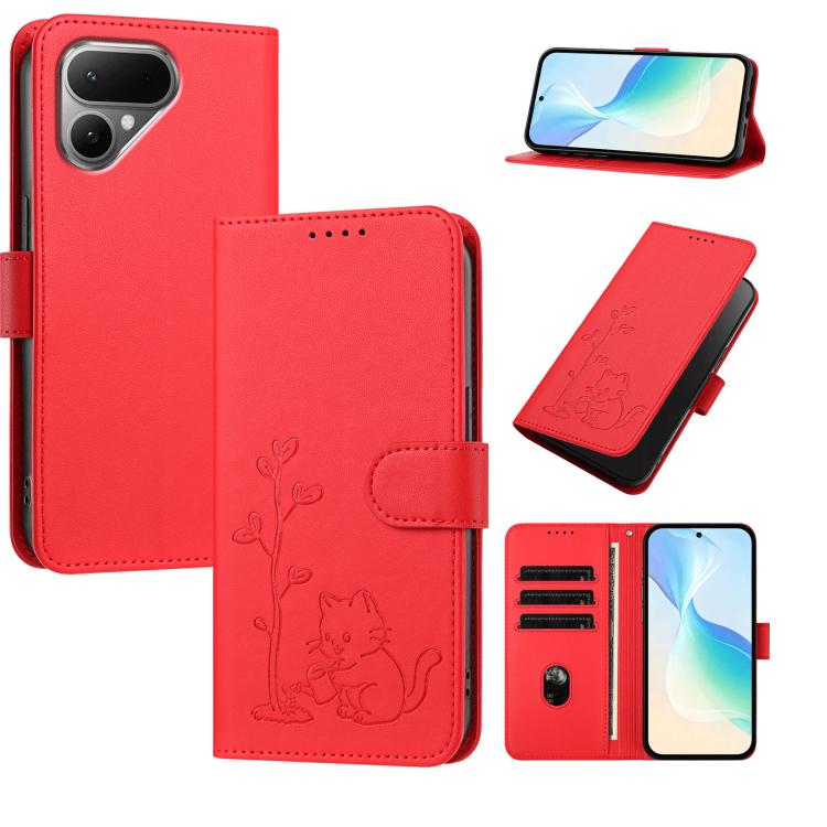 YX0014 Cat Watering Tree Buckle Vegan Leather Phone Case with Lanyard, For Tecno Spark 50 5G, For Tecno Pova Curve 2 5G, For Tecno Spark 50 4G, For Tecno Camon 50 Pro 4G, For Tecno Camon 50 4G, For Tecno Spark Go 3, For Tecno Pova Slim 5G              ...