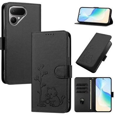 YX0014 Cat Watering Tree Buckle Vegan Leather Phone Case with Lanyard, For Tecno Spark 50 5G, For Tecno Pova Curve 2 5G, For Tecno Spark 50 4G, For Tecno Camon 50 Pro 4G, For Tecno Camon 50 4G, For Tecno Spark Go 3, For Tecno Pova Slim 5G              ...