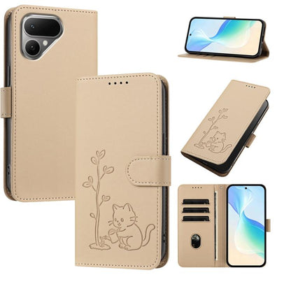 YX0014 Cat Watering Tree Buckle Vegan Leather Phone Case with Lanyard, For Tecno Spark 50 5G, For Tecno Pova Curve 2 5G, For Tecno Spark 50 4G, For Tecno Camon 50 Pro 4G, For Tecno Camon 50 4G, For Tecno Spark Go 3, For Tecno Pova Slim 5G              ...