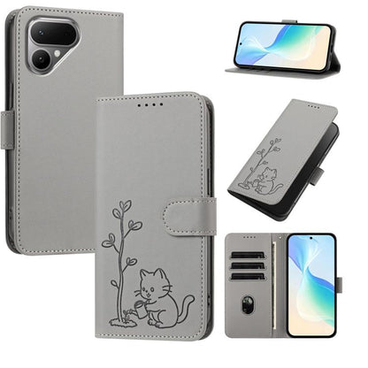 YX0014 Cat Watering Tree Buckle Vegan Leather Phone Case with Lanyard, For Tecno Spark 50 5G, For Tecno Pova Curve 2 5G, For Tecno Spark 50 4G, For Tecno Camon 50 Pro 4G, For Tecno Camon 50 4G, For Tecno Spark Go 3, For Tecno Pova Slim 5G              ...