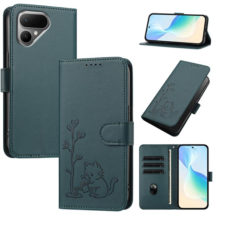 YX0014 Cat Watering Tree Buckle Vegan Leather Phone Case with Lanyard, For Tecno Spark 50 5G, For Tecno Pova Curve 2 5G, For Tecno Spark 50 4G, For Tecno Camon 50 Pro 4G, For Tecno Camon 50 4G, For Tecno Spark Go 3, For Tecno Pova Slim 5G              ...
