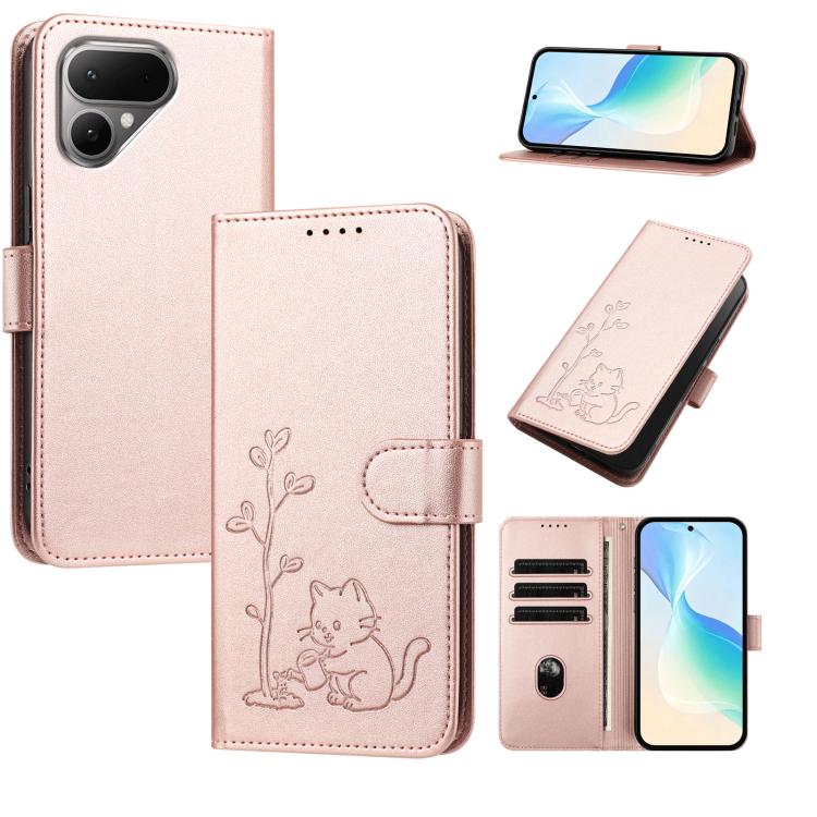 YX0014 Cat Watering Tree Buckle Vegan Leather Phone Case with Lanyard, For Tecno Spark 50 5G, For Tecno Pova Curve 2 5G, For Tecno Spark 50 4G, For Tecno Camon 50 Pro 4G, For Tecno Camon 50 4G, For Tecno Spark Go 3, For Tecno Pova Slim 5G              ...