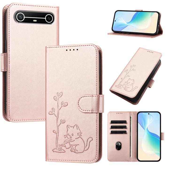 YX0014 Cat Watering Tree Buckle Vegan Leather Phone Case with Lanyard, For Tecno Spark 50 5G, For Tecno Pova Curve 2 5G, For Tecno Spark 50 4G, For Tecno Camon 50 Pro 4G, For Tecno Camon 50 4G, For Tecno Spark Go 3, For Tecno Pova Slim 5G              ...