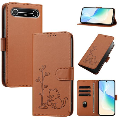 YX0014 Cat Watering Tree Buckle Vegan Leather Phone Case with Lanyard, For Tecno Spark 50 5G, For Tecno Pova Curve 2 5G, For Tecno Spark 50 4G, For Tecno Camon 50 Pro 4G, For Tecno Camon 50 4G, For Tecno Spark Go 3, For Tecno Pova Slim 5G              ...