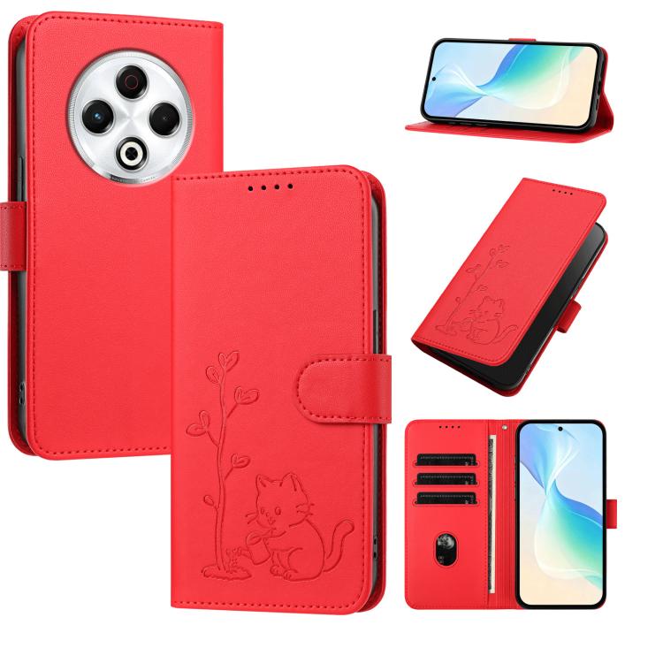 YX0014 Cat Watering Tree Buckle Vegan Leather Phone Case with Lanyard, For Tecno Pova Curve, For Tecno Camon 40 Pro, For Tecno Camon 40 Premier, For Tecno Camon 40, For Tecno Camon 40 Pro 5G, For Tecno Spark 30C 5G, For Tecno Camon 30S                 ...