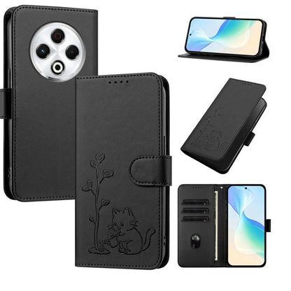 YX0014 Cat Watering Tree Buckle Vegan Leather Phone Case with Lanyard, For Tecno Pova Curve, For Tecno Camon 40 Pro, For Tecno Camon 40 Premier, For Tecno Camon 40, For Tecno Camon 40 Pro 5G, For Tecno Spark 30C 5G, For Tecno Camon 30S                 ...