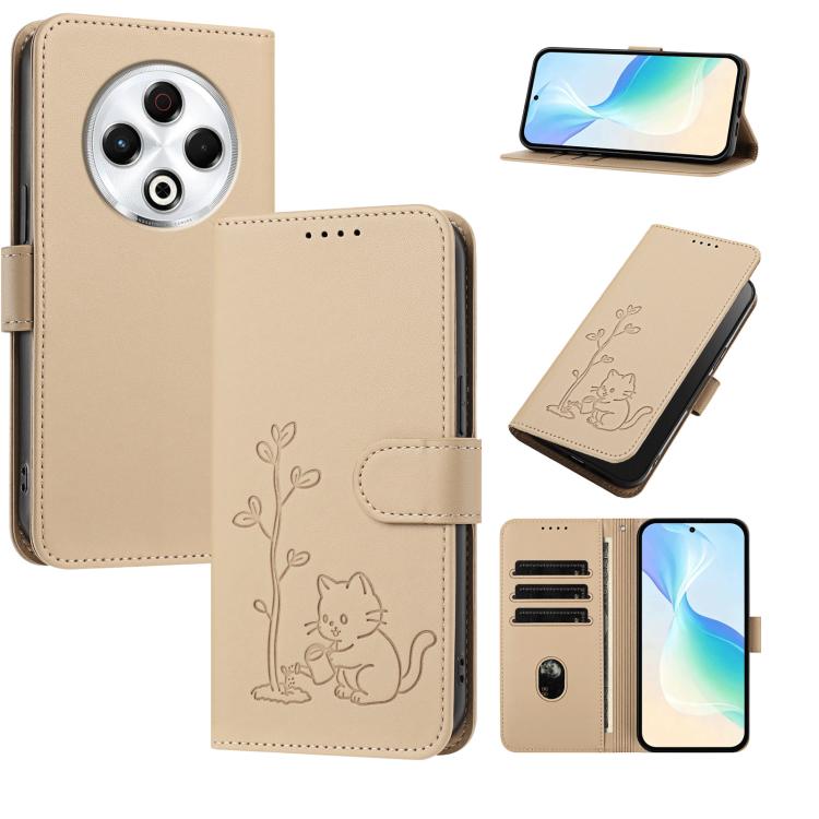 YX0014 Cat Watering Tree Buckle Vegan Leather Phone Case with Lanyard, For Tecno Pova Curve, For Tecno Camon 40 Pro, For Tecno Camon 40 Premier, For Tecno Camon 40, For Tecno Camon 40 Pro 5G, For Tecno Spark 30C 5G, For Tecno Camon 30S                 ...