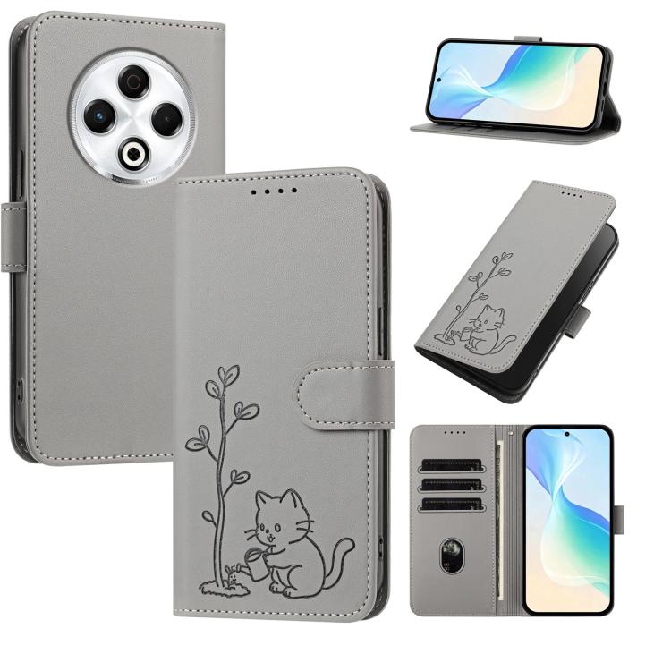 YX0014 Cat Watering Tree Buckle Vegan Leather Phone Case with Lanyard, For Tecno Pova Curve, For Tecno Camon 40 Pro, For Tecno Camon 40 Premier, For Tecno Camon 40, For Tecno Camon 40 Pro 5G, For Tecno Spark 30C 5G, For Tecno Camon 30S                 ...
