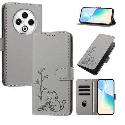 YX0014 Cat Watering Tree Buckle Vegan Leather Phone Case with Lanyard, For Tecno Pova Curve, For Tecno Camon 40 Pro, For Tecno Camon 40 Premier, For Tecno Camon 40, For Tecno Camon 40 Pro 5G, For Tecno Spark 30C 5G, For Tecno Camon 30S                 ...