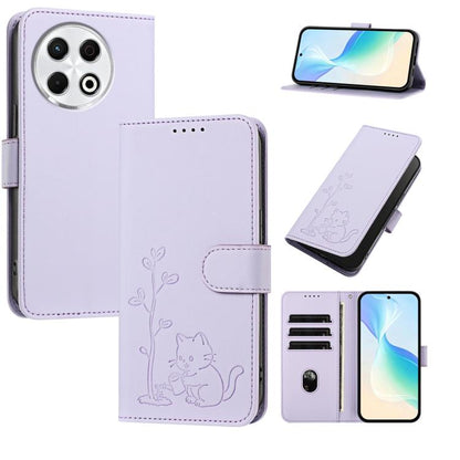 YX0014 Cat Watering Tree Buckle Vegan Leather Phone Case with Lanyard, For Tecno Pova Curve, For Tecno Camon 40 Pro, For Tecno Camon 40 Premier, For Tecno Camon 40, For Tecno Camon 40 Pro 5G, For Tecno Spark 30C 5G, For Tecno Camon 30S                 ...