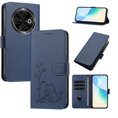 YX0014 Cat Watering Tree Buckle Vegan Leather Phone Case with Lanyard, For Tecno Spark Go 2025, For Tecno Pova 6 Neo 5G, For Tecno Spark 30C, For Tecno Pova 6 Neo, For Tecno Camon 30 Pro, For Tecno Pova 6 Pro, For Tecno Spark 20 Pro, For Tecno Spark 20...