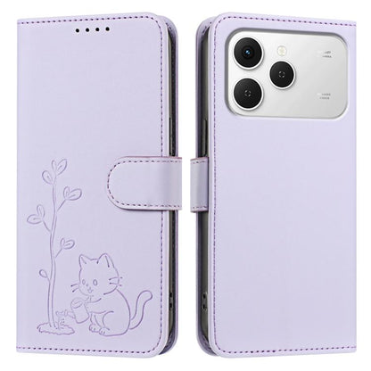 YX0014 Cat Watering Tree Buckle Vegan Leather Phone Case with Lanyard, For Tecno Spark 50 5G, For Tecno Pova Curve 2 5G, For Tecno Spark 50 4G, For Tecno Camon 50 Pro 4G, For Tecno Camon 50 4G, For Tecno Spark Go 3, For Tecno Pova Slim 5G              ...