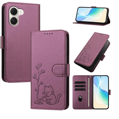 YX0014 Cat Watering Tree Buckle Vegan Leather Phone Case with Lanyard, For Tecno Spark 50 5G, For Tecno Pova Curve 2 5G, For Tecno Spark 50 4G, For Tecno Camon 50 Pro 4G, For Tecno Camon 50 4G, For Tecno Spark Go 3, For Tecno Pova Slim 5G              ...