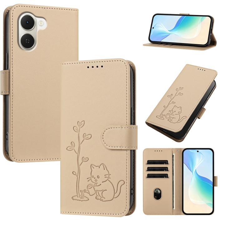 YX0014 Cat Watering Tree Buckle Vegan Leather Phone Case with Lanyard, For Tecno Spark 50 5G, For Tecno Pova Curve 2 5G, For Tecno Spark 50 4G, For Tecno Camon 50 Pro 4G, For Tecno Camon 50 4G, For Tecno Spark Go 3, For Tecno Pova Slim 5G              ...