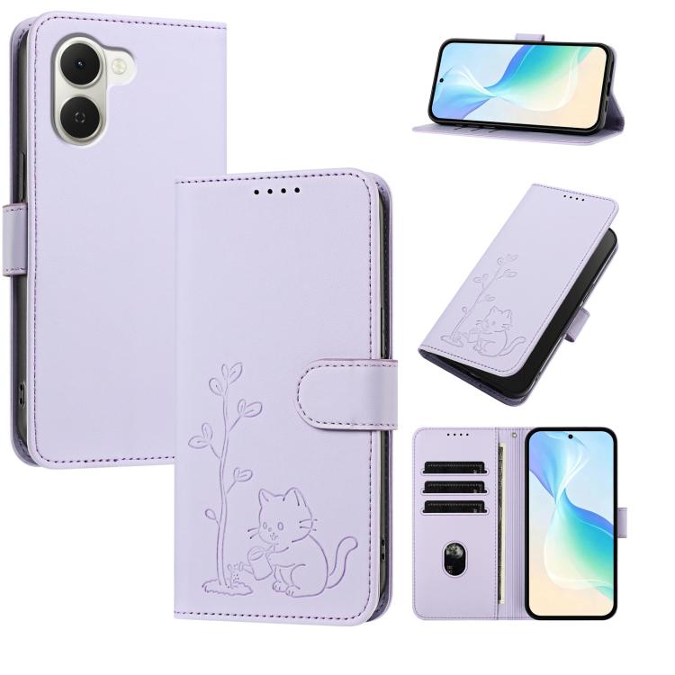 YX0014 Cat Watering Tree Buckle Vegan Leather Phone Case with Lanyard, For Tecno Spark 50 5G, For Tecno Pova Curve 2 5G, For Tecno Spark 50 4G, For Tecno Camon 50 Pro 4G, For Tecno Camon 50 4G, For Tecno Spark Go 3, For Tecno Pova Slim 5G              ...