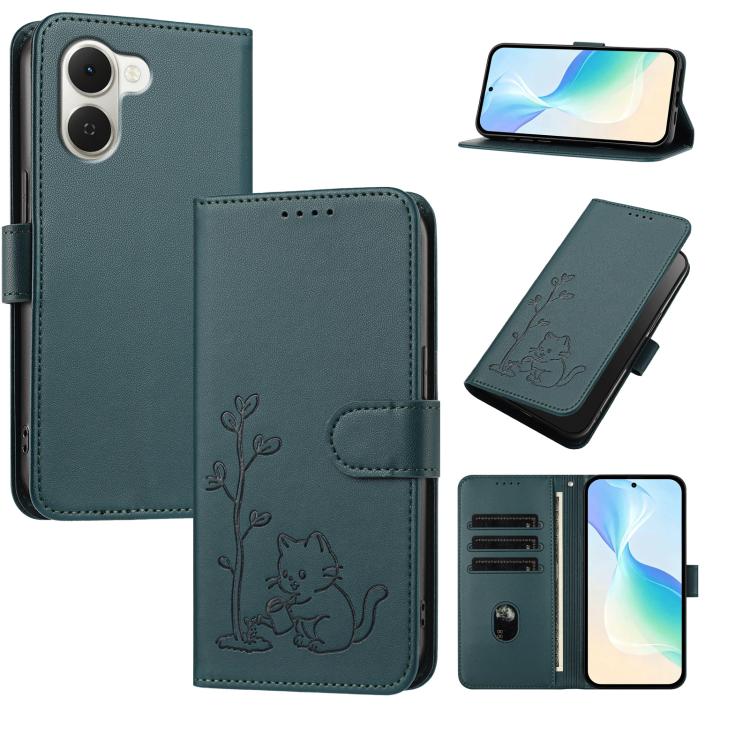 YX0014 Cat Watering Tree Buckle Vegan Leather Phone Case with Lanyard, For Tecno Spark 50 5G, For Tecno Pova Curve 2 5G, For Tecno Spark 50 4G, For Tecno Camon 50 Pro 4G, For Tecno Camon 50 4G, For Tecno Spark Go 3, For Tecno Pova Slim 5G              ...