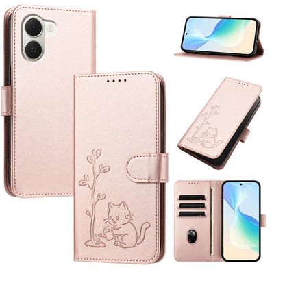 YX0014 Cat Watering Tree Buckle Vegan Leather Phone Case with Lanyard, For Tecno Spark 50 5G, For Tecno Pova Curve 2 5G, For Tecno Spark 50 4G, For Tecno Camon 50 Pro 4G, For Tecno Camon 50 4G, For Tecno Spark Go 3, For Tecno Pova Slim 5G              ...