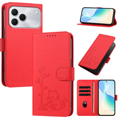 YX0014 Cat Watering Tree Buckle Vegan Leather Phone Case with Lanyard, For Tecno Spark 50 5G, For Tecno Pova Curve 2 5G, For Tecno Spark 50 4G, For Tecno Camon 50 Pro 4G, For Tecno Camon 50 4G, For Tecno Spark Go 3, For Tecno Pova Slim 5G              ...