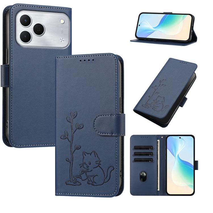 YX0014 Cat Watering Tree Buckle Vegan Leather Phone Case with Lanyard, For Tecno Spark 50 5G, For Tecno Pova Curve 2 5G, For Tecno Spark 50 4G, For Tecno Camon 50 Pro 4G, For Tecno Camon 50 4G, For Tecno Spark Go 3, For Tecno Pova Slim 5G              ...