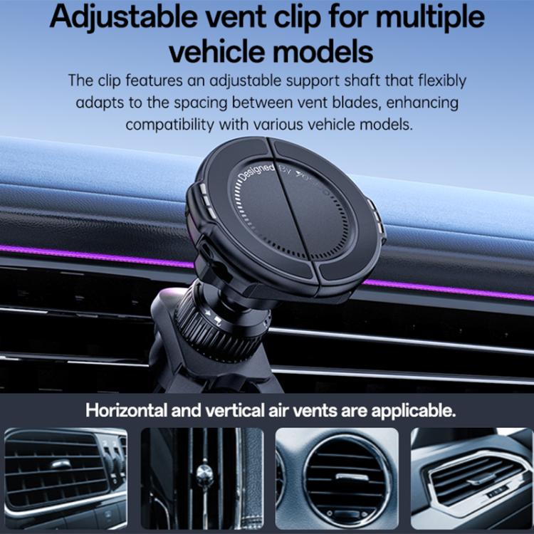 Yesido C253 360 Degrees Rotation 2 in 1 Clip and Magnetic Car Air Vent Phone Holder, C253