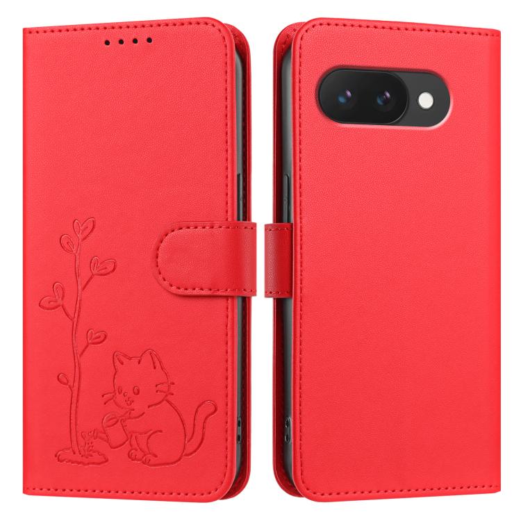 YX0014 Cat Watering Tree Buckle Vegan Leather Phone Case with Lanyard, For Google Pixel 10a, For Google Pixel 10 Pro XL / Pixel 9 Pro XL, For Google Pixel 10 / 10 Pro / 9 / 9 Pro, For Google Pixel 9a, For Google Pixel 8a, For Google Pixel 8 Pro        ...