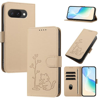 YX0014 Cat Watering Tree Buckle Vegan Leather Phone Case with Lanyard, For Google Pixel 10a, For Google Pixel 10 Pro XL / Pixel 9 Pro XL, For Google Pixel 10 / 10 Pro / 9 / 9 Pro, For Google Pixel 9a, For Google Pixel 8a, For Google Pixel 8 Pro        ...