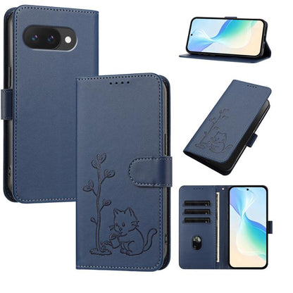 YX0014 Cat Watering Tree Buckle Vegan Leather Phone Case with Lanyard, For Google Pixel 10a, For Google Pixel 10 Pro XL / Pixel 9 Pro XL, For Google Pixel 10 / 10 Pro / 9 / 9 Pro, For Google Pixel 9a, For Google Pixel 8a, For Google Pixel 8 Pro        ...
