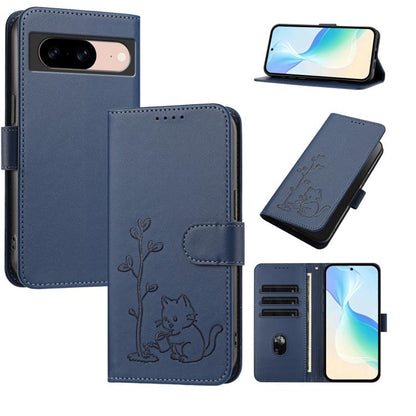 YX0014 Cat Watering Tree Buckle Vegan Leather Phone Case with Lanyard, For Google Pixel 10a, For Google Pixel 10 Pro XL / Pixel 9 Pro XL, For Google Pixel 10 / 10 Pro / 9 / 9 Pro, For Google Pixel 9a, For Google Pixel 8a, For Google Pixel 8 Pro        ...