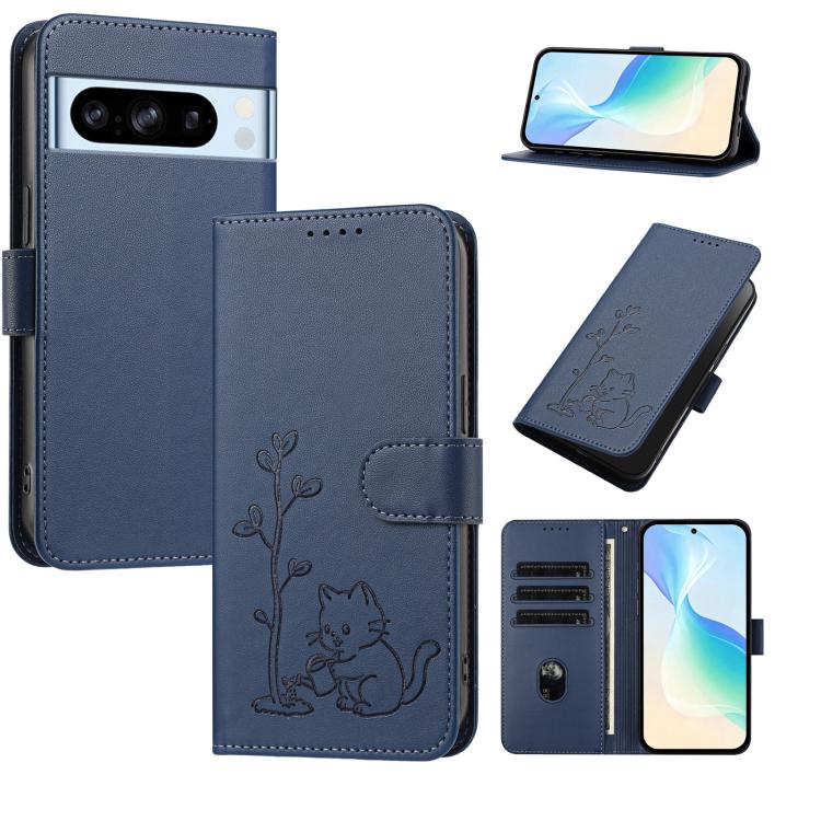 YX0014 Cat Watering Tree Buckle Vegan Leather Phone Case with Lanyard, For Google Pixel 10a, For Google Pixel 10 Pro XL / Pixel 9 Pro XL, For Google Pixel 10 / 10 Pro / 9 / 9 Pro, For Google Pixel 9a, For Google Pixel 8a, For Google Pixel 8 Pro        ...