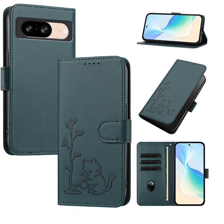 YX0014 Cat Watering Tree Buckle Vegan Leather Phone Case with Lanyard, For Google Pixel 10a, For Google Pixel 10 Pro XL / Pixel 9 Pro XL, For Google Pixel 10 / 10 Pro / 9 / 9 Pro, For Google Pixel 9a, For Google Pixel 8a, For Google Pixel 8 Pro        ...
