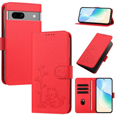 YX0014 Cat Watering Tree Buckle Vegan Leather Phone Case with Lanyard, For Google Pixel 10a, For Google Pixel 10 Pro XL / Pixel 9 Pro XL, For Google Pixel 10 / 10 Pro / 9 / 9 Pro, For Google Pixel 9a, For Google Pixel 8a, For Google Pixel 8 Pro        ...