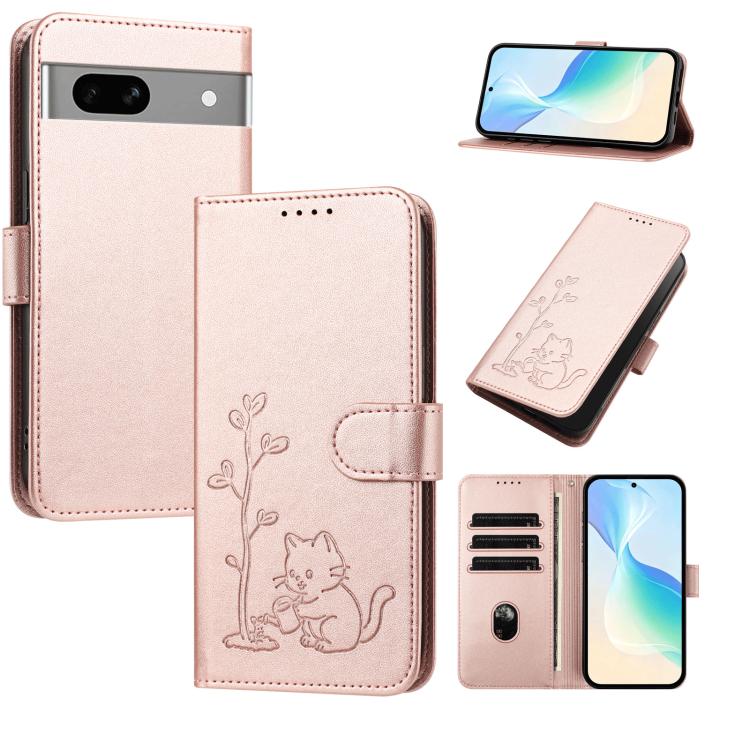 YX0014 Cat Watering Tree Buckle Vegan Leather Phone Case with Lanyard, For Google Pixel 10a, For Google Pixel 10 Pro XL / Pixel 9 Pro XL, For Google Pixel 10 / 10 Pro / 9 / 9 Pro, For Google Pixel 9a, For Google Pixel 8a, For Google Pixel 8 Pro        ...
