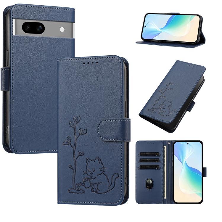 YX0014 Cat Watering Tree Buckle Vegan Leather Phone Case with Lanyard, For Google Pixel 10a, For Google Pixel 10 Pro XL / Pixel 9 Pro XL, For Google Pixel 10 / 10 Pro / 9 / 9 Pro, For Google Pixel 9a, For Google Pixel 8a, For Google Pixel 8 Pro        ...