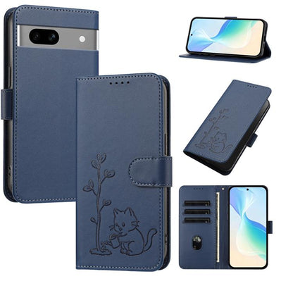 YX0014 Cat Watering Tree Buckle Vegan Leather Phone Case with Lanyard, For Google Pixel 10a, For Google Pixel 10 Pro XL / Pixel 9 Pro XL, For Google Pixel 10 / 10 Pro / 9 / 9 Pro, For Google Pixel 9a, For Google Pixel 8a, For Google Pixel 8 Pro        ...