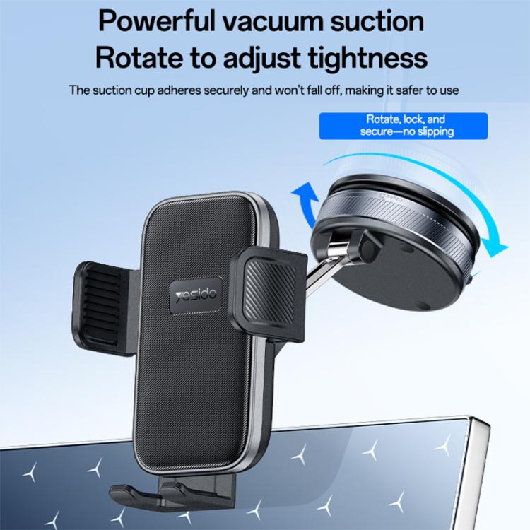 Yesido C283 Car Dashboard Vacuum Suction Cup One Touch Clamp Phone Holder, C283