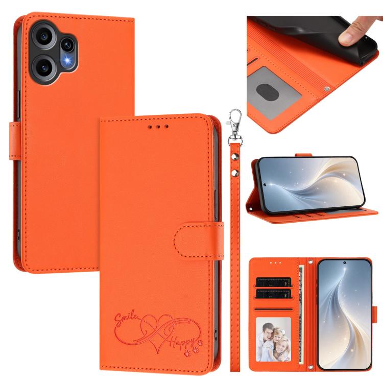 Happy Heart Pattern Magnetic Closure Vegan Leather Phone Case with Wrist Strap, For Nothing Phone 4a Pro, For Nothing Phone 4a, For Nothing Phone 3a Lite, For Nothing Phone 3, For Nothing CMF Phone 2 Pro, For Nothing Phone 3a, For Nothing Phone 3a Pro ...