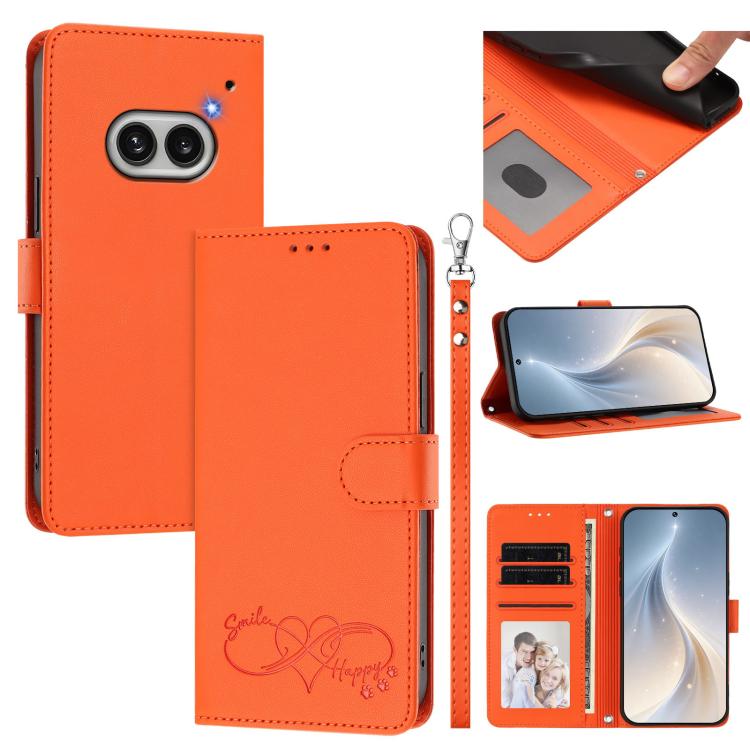 Happy Heart Pattern Magnetic Closure Vegan Leather Phone Case with Wrist Strap, For Nothing Phone 4a Pro, For Nothing Phone 4a, For Nothing Phone 3a Lite, For Nothing Phone 3, For Nothing CMF Phone 2 Pro, For Nothing Phone 3a, For Nothing Phone 3a Pro ...