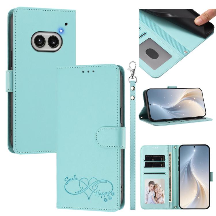 Happy Heart Pattern Magnetic Closure Vegan Leather Phone Case with Wrist Strap, For Nothing Phone 4a Pro, For Nothing Phone 4a, For Nothing Phone 3a Lite, For Nothing Phone 3, For Nothing CMF Phone 2 Pro, For Nothing Phone 3a, For Nothing Phone 3a Pro ...