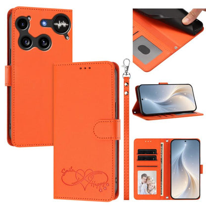 Happy Heart Pattern Magnetic Closure Vegan Leather Phone Case with Wrist Strap, For Nothing Phone 4a Pro, For Nothing Phone 4a, For Nothing Phone 3a Lite, For Nothing Phone 3, For Nothing CMF Phone 2 Pro, For Nothing Phone 3a, For Nothing Phone 3a Pro ...